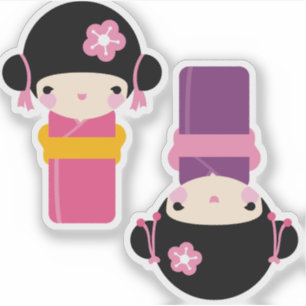 Adesivo Kawaii Kimono Doll Stickers