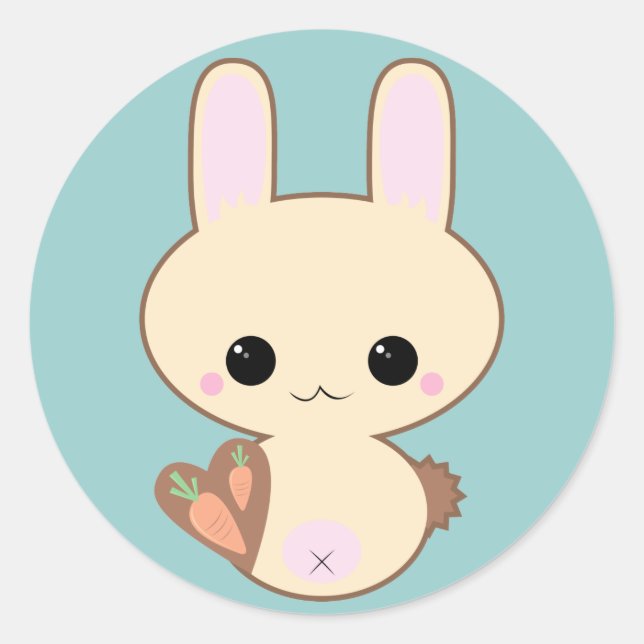 Adesivo Kawaii Kokeshi Bunny Sticker (Frente)