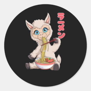 Adesivo Kawaii Llama Ramen Faz Noodles Trigo Animado Japon