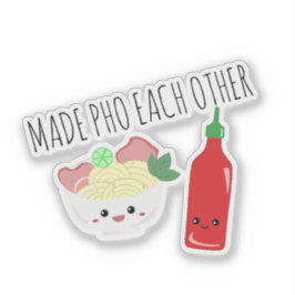 Adesivo Kawaii Made Pho Each Other Valentine's Day Noodles
