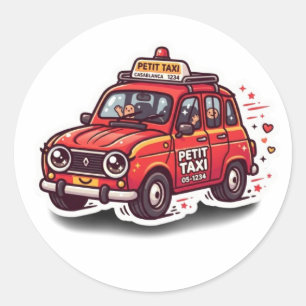 Adesivo Kawaii Marroquino Vermelho Petit Taxi Cida