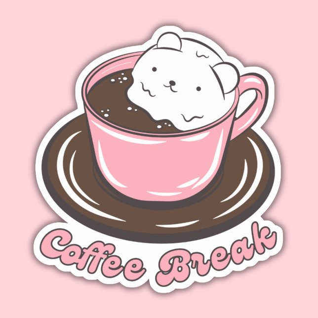 Adesivo Kawaii Marshmallow Café Break (Criador carregado)