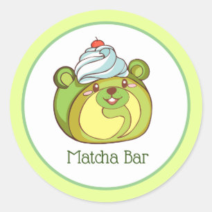 Adesivo Kawaii Matcha - Bolo Roll Bear