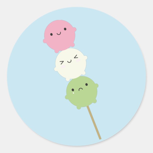 Adesivo Kawaii Mochi Dango (Frente)