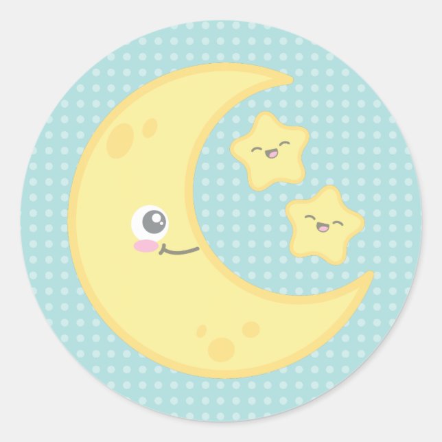 Adesivo Kawaii Moon e Stars Stickers (Frente)