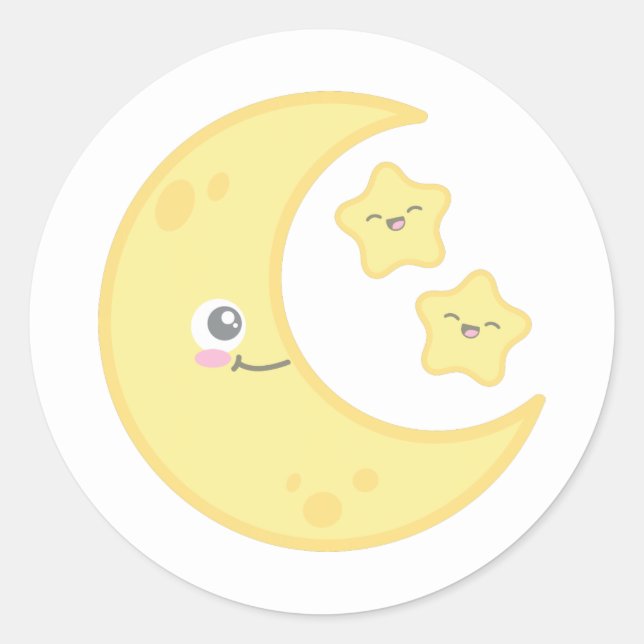Adesivo Kawaii Moon e Stars Stickers (Frente)