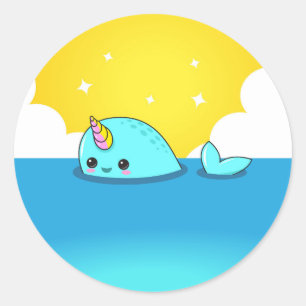 Adesivo Kawaii Narwhal