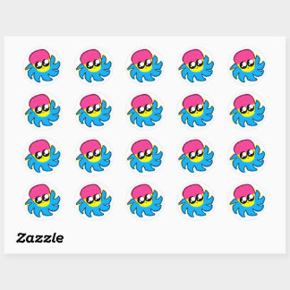 Adesivo Kawaii Pan Pride Octopus Stickers