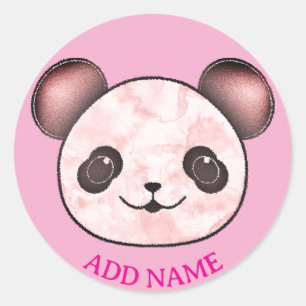 Adesivo Kawaii Panda Desenhando A Rosa