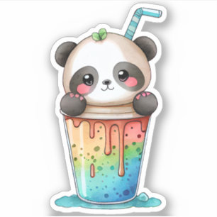Adesivo Kawaii Panda Drink