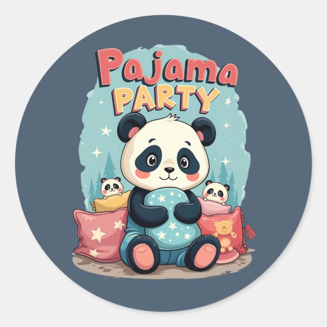 Adesivo Kawaii Panda Pajama Partido Cozy Sleepover Aestéti (Frente)