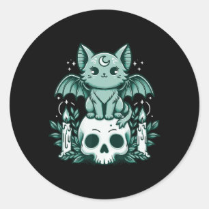 Adesivo Kawaii Pastel Gótico Cute Creepy Skeleton