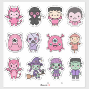 Adesivo Kawaii Pastel Monster Squad Pack