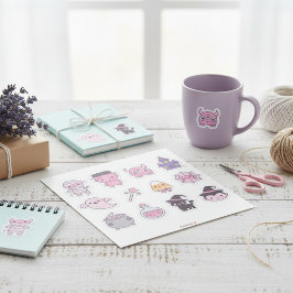 Adesivo Kawaii Pastel Monster Squad Pack