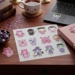 Adesivo Kawaii Pastel Monster Squad Pack