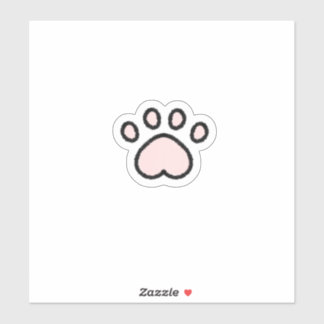 Adesivo Kawaii Pastel Pink Cat Paw