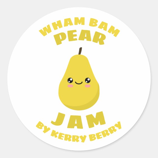 Adesivo Kawaii Pear Jam (Frente)