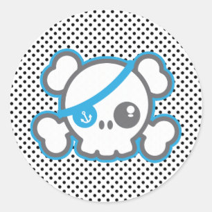 Adesivo Kawaii Pirate Skull Stickers