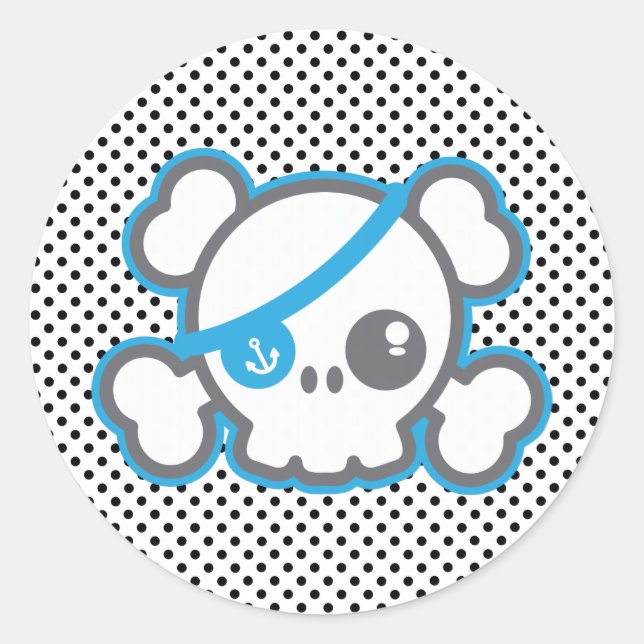 Adesivo Kawaii Pirate Skull Stickers (Frente)