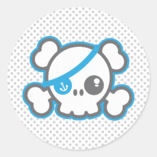 Adesivo Kawaii Pirate Skull Stickers