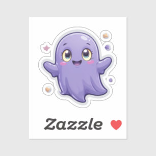 Adesivo Kawaii Purple Ghost Vinyl Sticker Cute Spooky