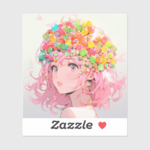 Adesivo Kawaii Rainbow Pastel Candy Mushroom AnimGirl