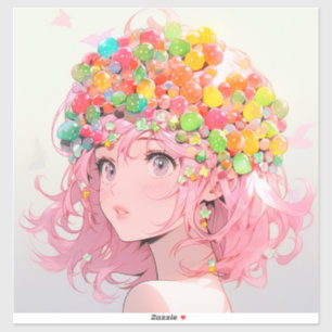 Adesivo Kawaii Rainbow Pastel Candy Mushroom AnimGirl