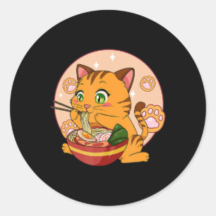 Adesivo Kawaii Ramen Cat Neko Japonês Nódulo Anime Gift G