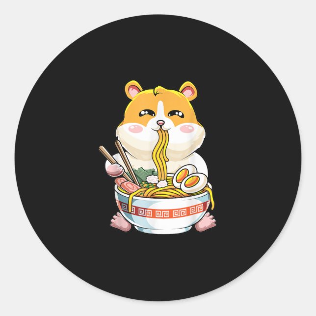 Adesivo Kawaii Ramen Cute Hamster (Frente)