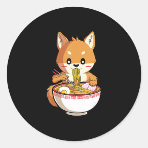 Adesivo Kawaii ramen shiba inu   presente de amante de mac