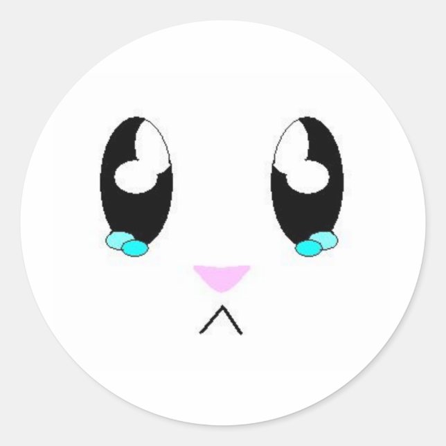 Adesivo Kawaii Sad Bunny Face (Frente)