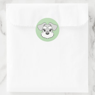 Adesivo Kawaii Schnauzer with Long Eyelashes