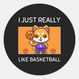 Adesivo Kawaii Shiba Inu, Custa, Eu Gosto Muito De Basketb