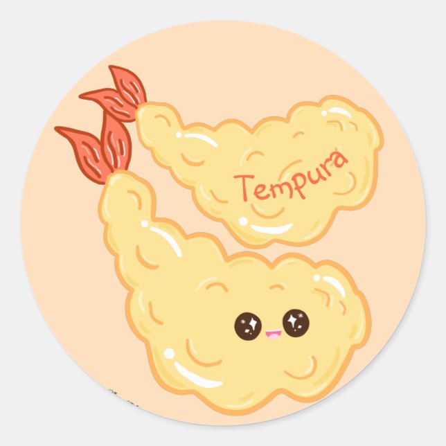 Adesivo Kawaii Shrimp Tempura Desenhando Japonês (Frente)