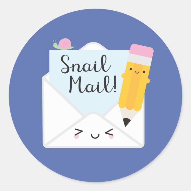 Adesivo Kawaii Snail Mail (Frente)