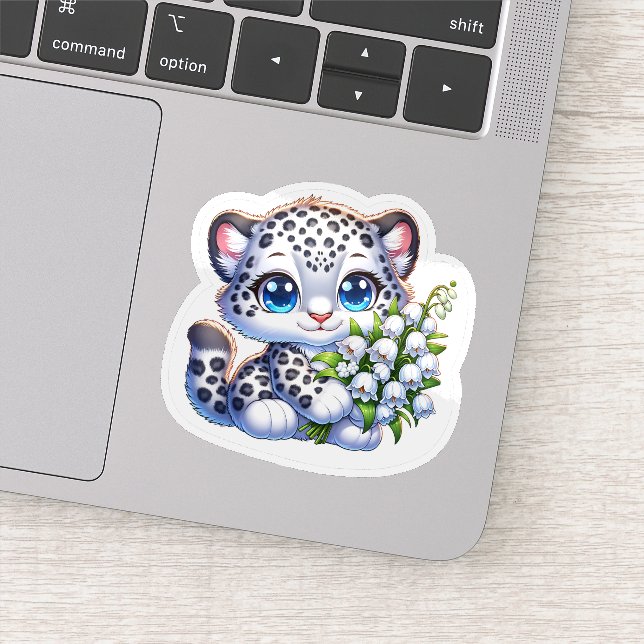 Adesivo Kawaii Snow Leopard Big Cat Anime Stickers (Detalhe)