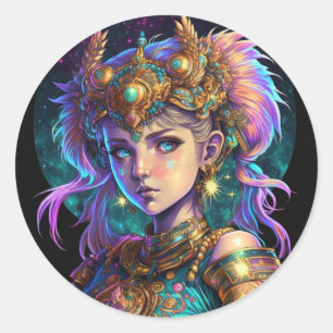 Adesivo Kawaii Space Warrior Girl