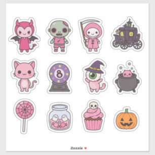 Adesivo Kawaii Spooky Carruagem Sticker Pack