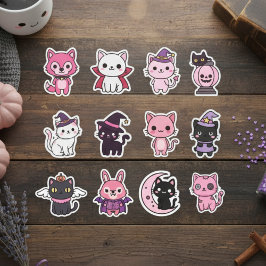 Adesivo Kawaii Spooky Cat Sticker Pack