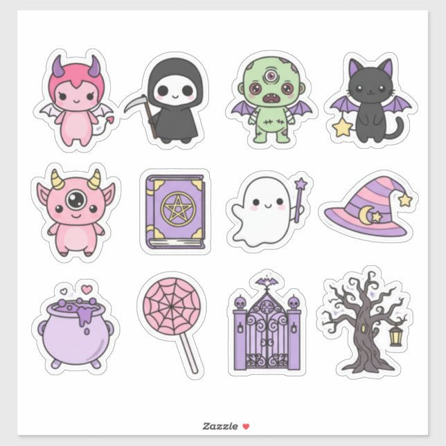 Adesivo Kawaii Spooky & Cute Halloween Sticker Pack (Folha)