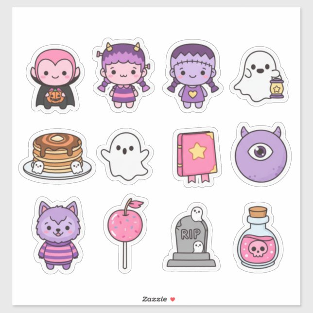 Adesivo Kawaii Spooky Sweethearts Sticker Pack (Folha)