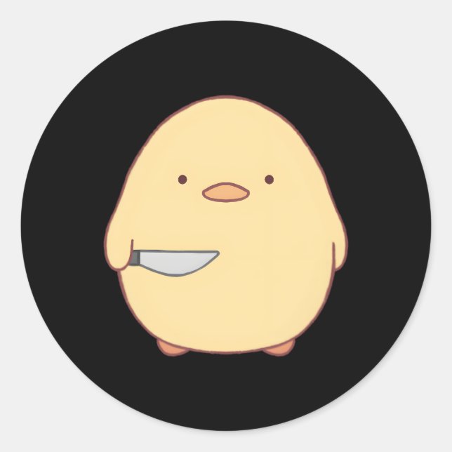Adesivo Kawaii Stability Duck Com Faca (Frente)