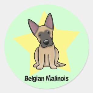Adesivo Kawaii Star Belga Malinois