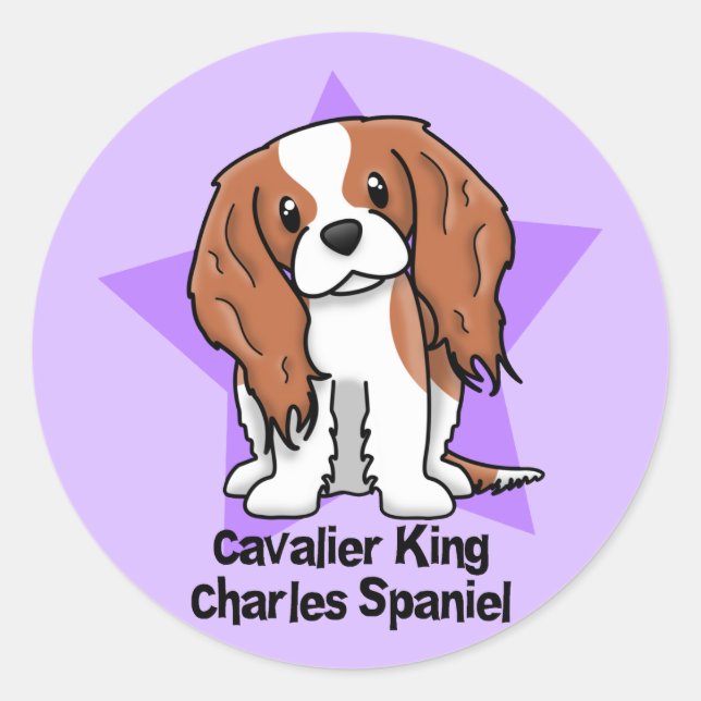 Adesivo Kawaii Star Blenheim Cavalier King Charles Spaniel (Frente)