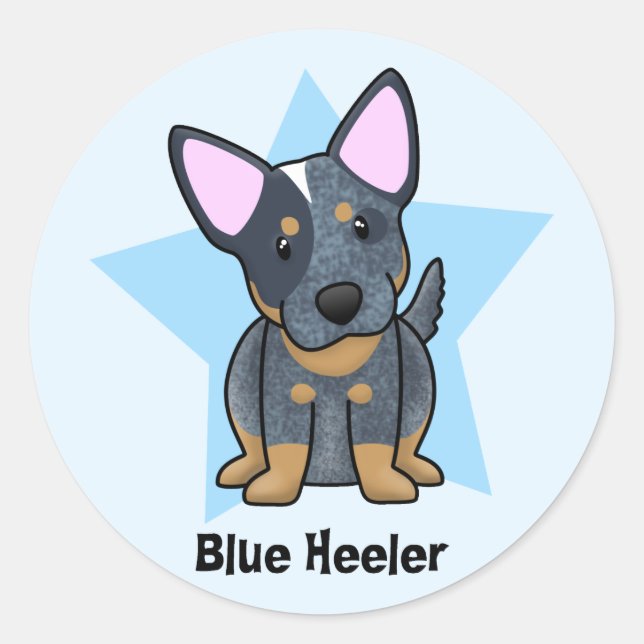Adesivo Kawaii Star Blue Heeler (Frente)