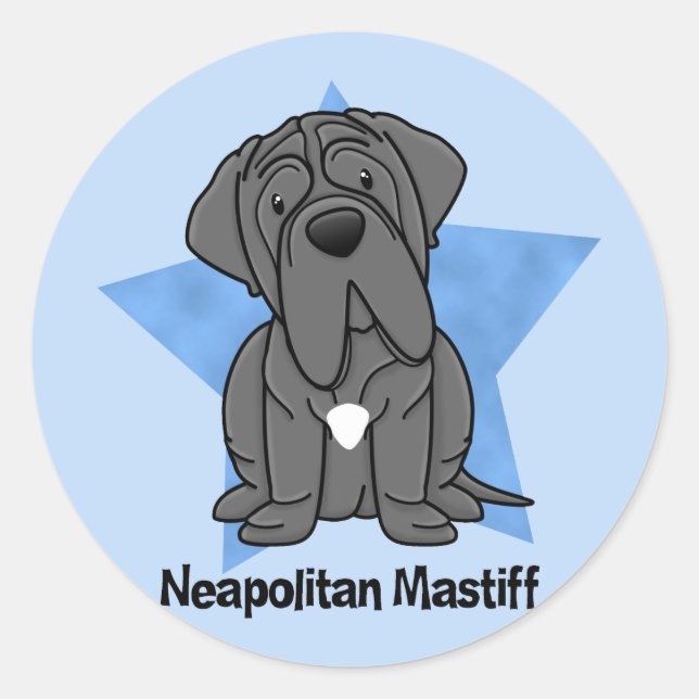 Adesivo Kawaii Star Neapolitan Mastiff (Frente)