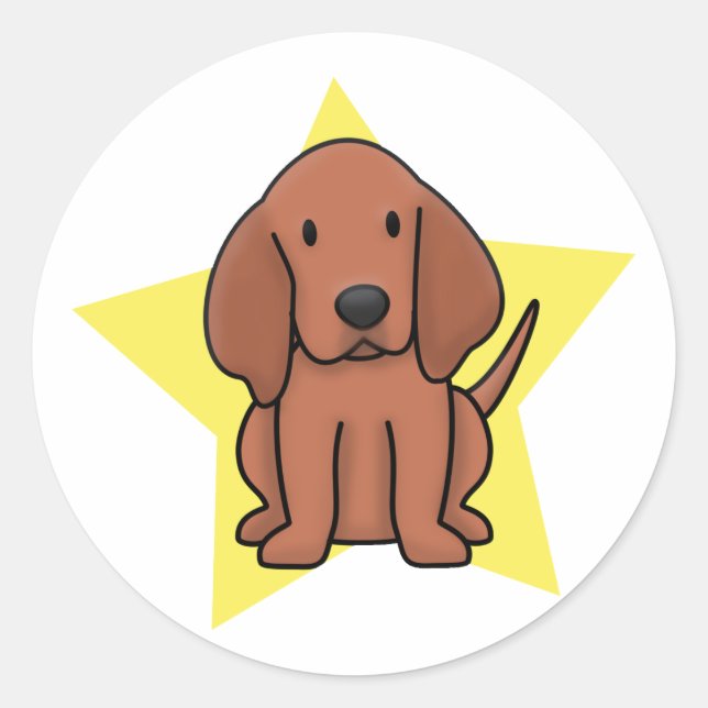 Adesivo Kawaii Star Redbone Coonhound (Frente)