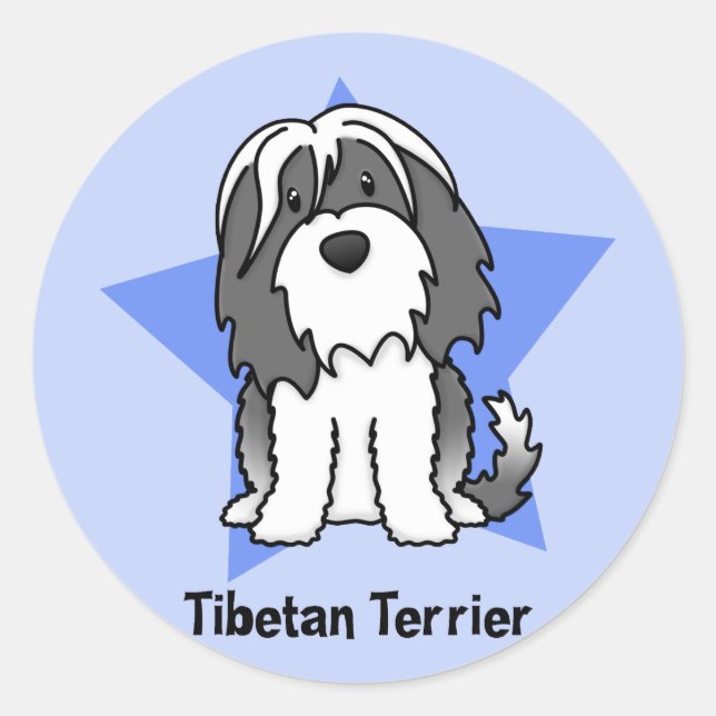 Adesivo Kawaii Star Tibetan Terrier (Frente)