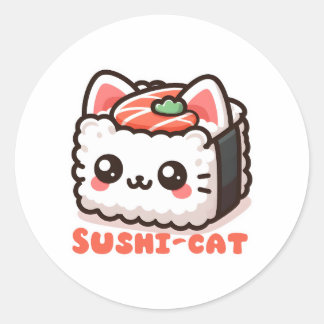 Adesivo Kawaii Sushi-Cat Pun