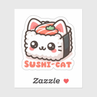 Adesivo Kawaii Sushi-Cat Pun
